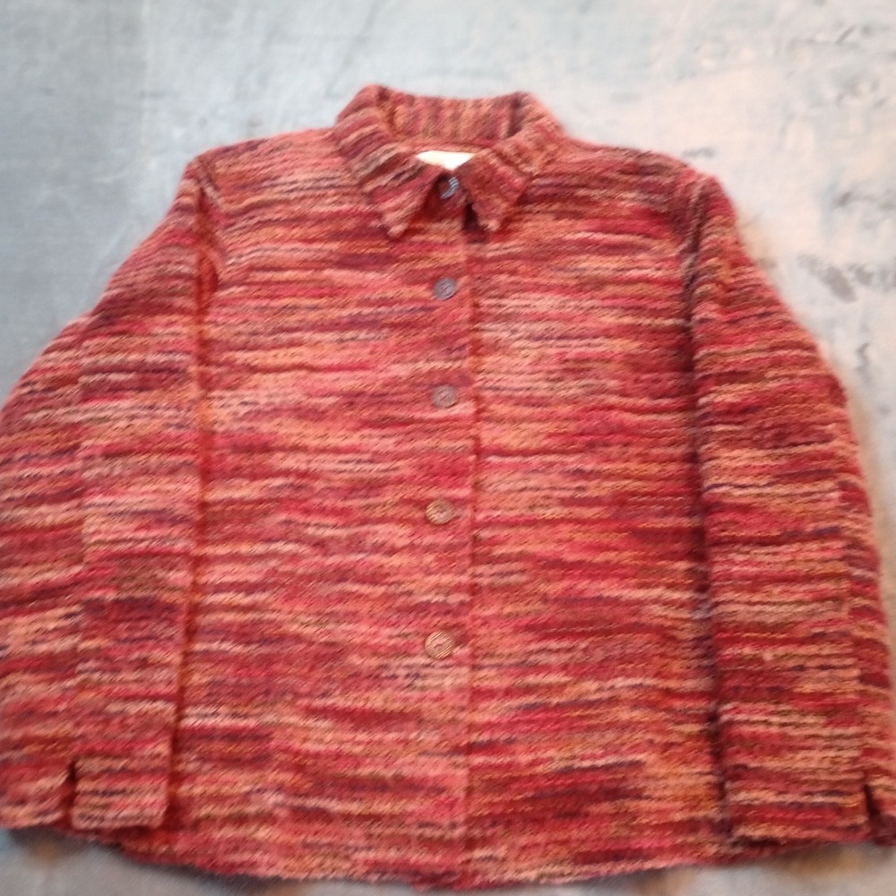 Coldwater Creek Blazer Jacket Womens Sz Petite‎ Large Tapestry Button Front Warm